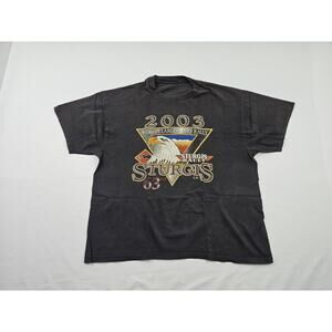 Vintage Sturgis 2003 Eagle Double Sided Graphic Black White Blue Sz XL